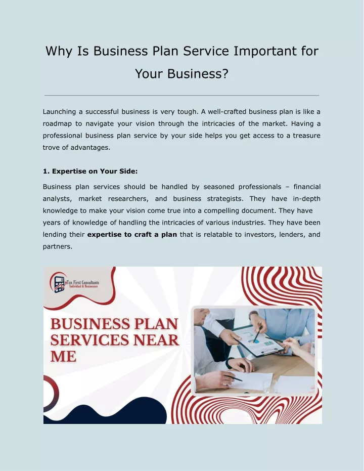 why is business plan service important for