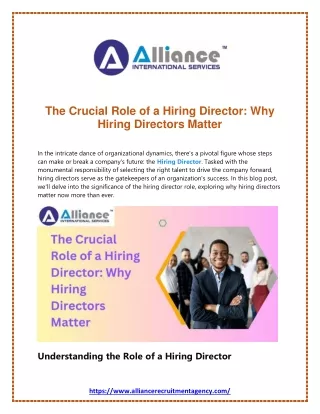 the crucial role of a hiring director why hiring