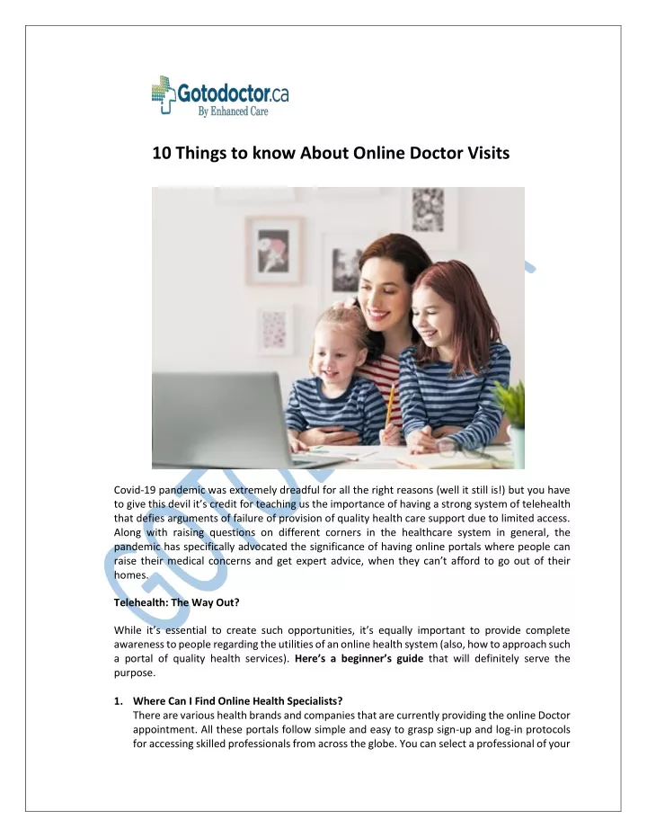 10 things to know about online doctor visits