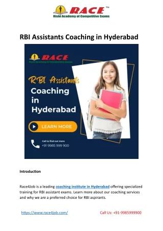 RBI Assistants Coaching in Hyderabad