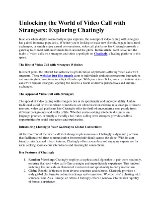 video call with strangers website - Chatingly
