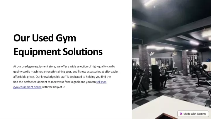 our used gym equipment solutions