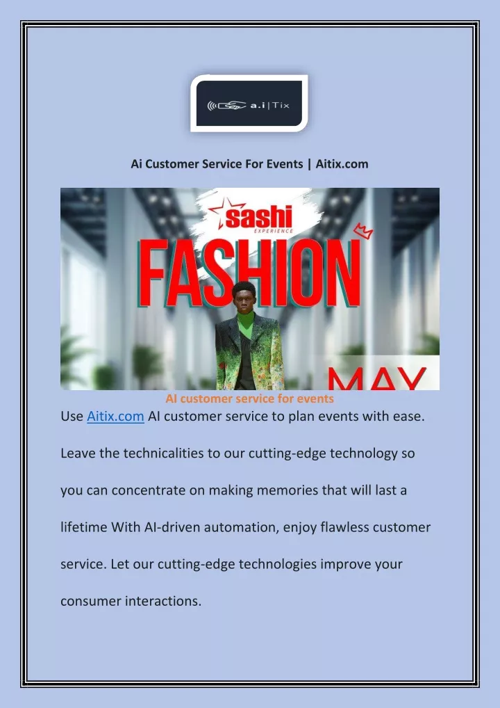 ai customer service for events aitix com