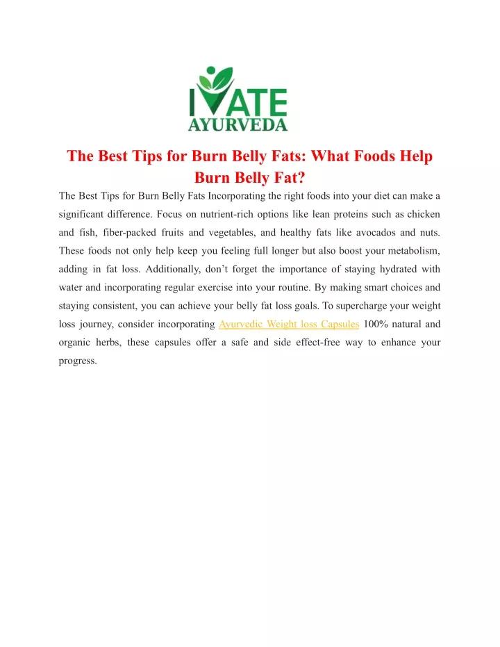 the best tips for burn belly fats what foods help