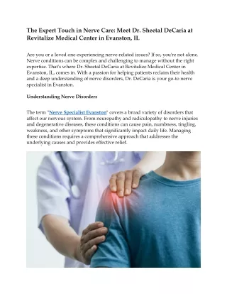 the expert touch in nerve care meet dr sheetal