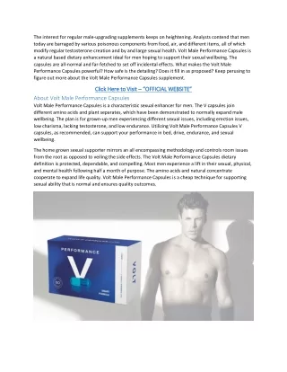 Volt Male Performance Capsules {Ireland/UK} Official Work?