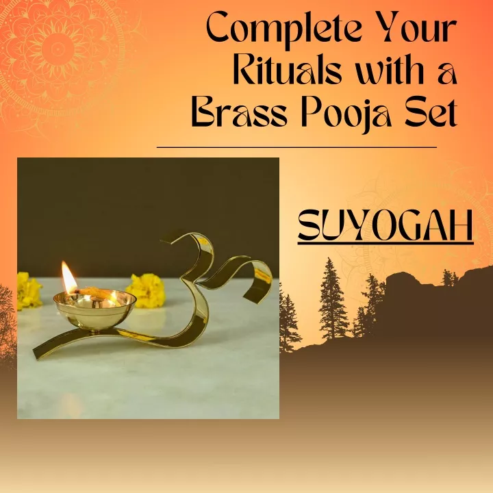 complete your rituals with a brass pooja set