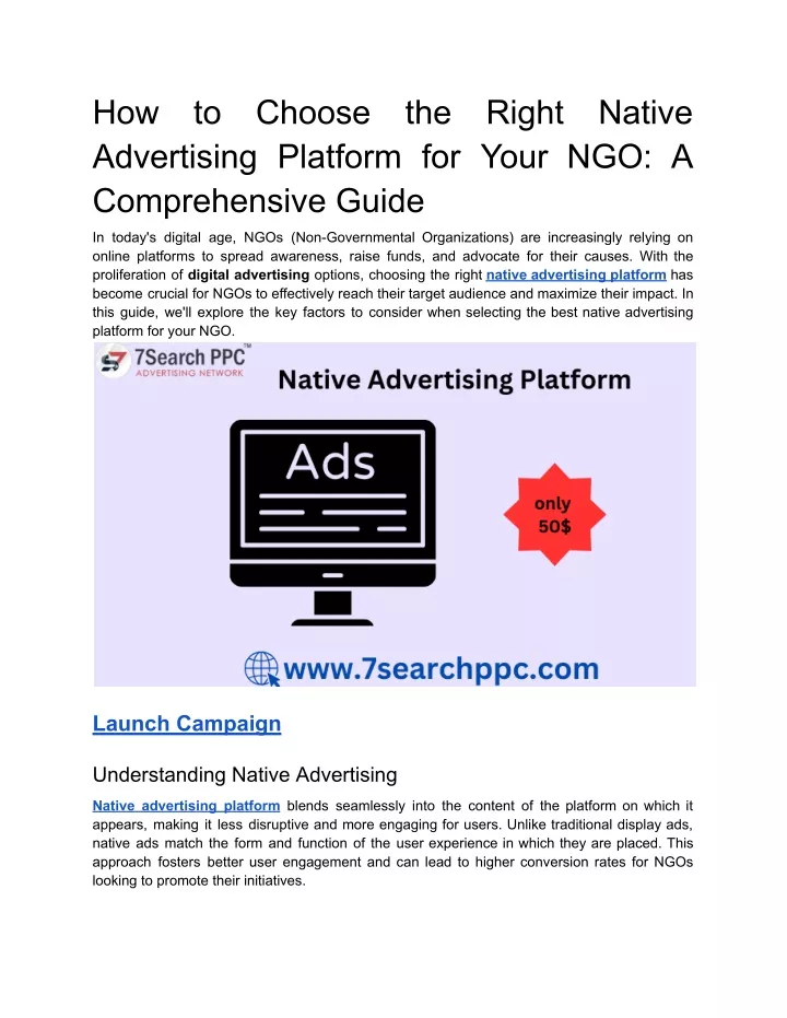 how advertising platform for your