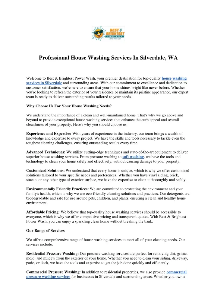 professional house washing services in silverdale