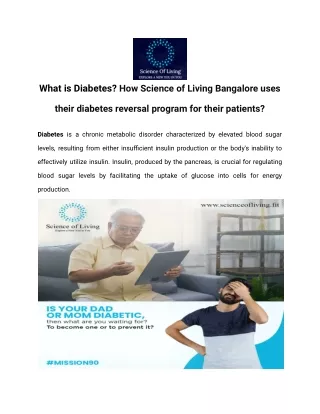How Science of Living Bangalore uses their diabetes reversal program for their patients_