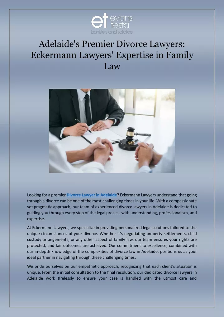 adelaide s premier divorce lawyers eckermann