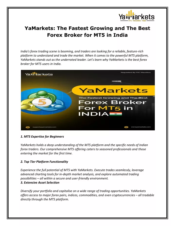 yamarkets the fastest growing and the best forex