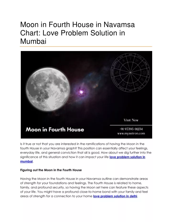 moon in fourth house in navamsa chart love