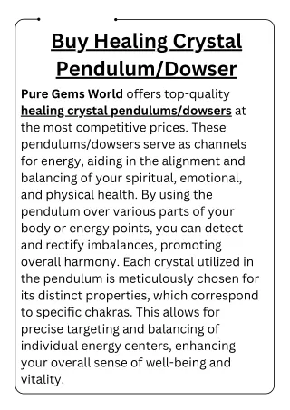 Buy Healing  Crystal Dowser at Best Price