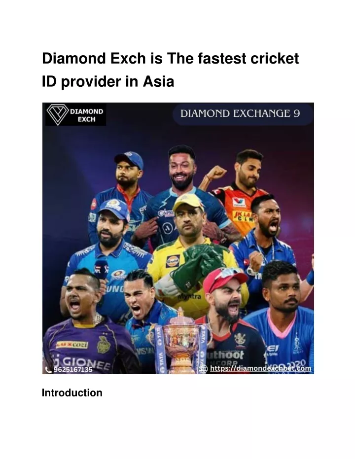 diamond exch is the fastest cricket id provider in asia