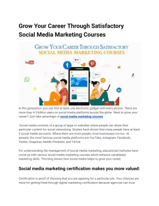 Grow Your Career Through Satisfactory Social Media Marketing Courses (2)