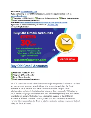 Top 10 Buy Old Gmail Accounts from The Best