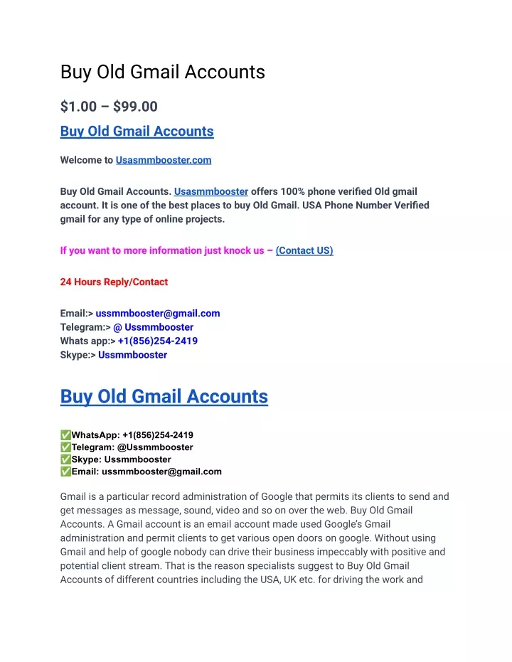 buy old gmail accounts