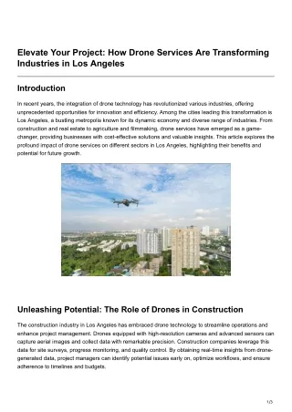 Elevate Your Project How Drone Services Are Transforming Industries in Los Angeles