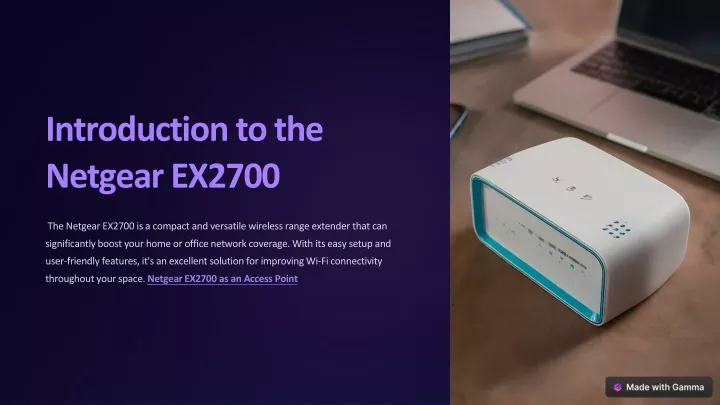 introduction to the netgear ex2700