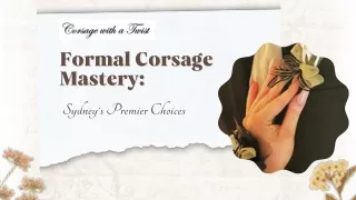 Formal Corsage Mastery Sydney's Premier Choices