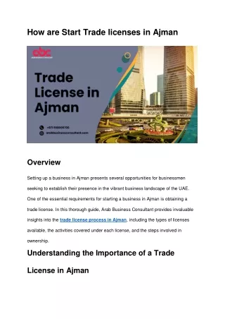 Trade license in Ajman
