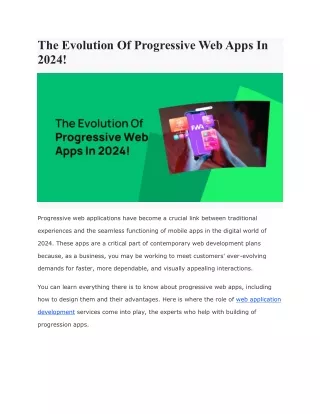 The Evolution Of Progressive Web Apps In 2024