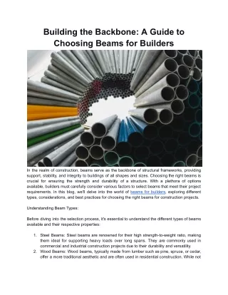building the backbone a guide to choosing beams