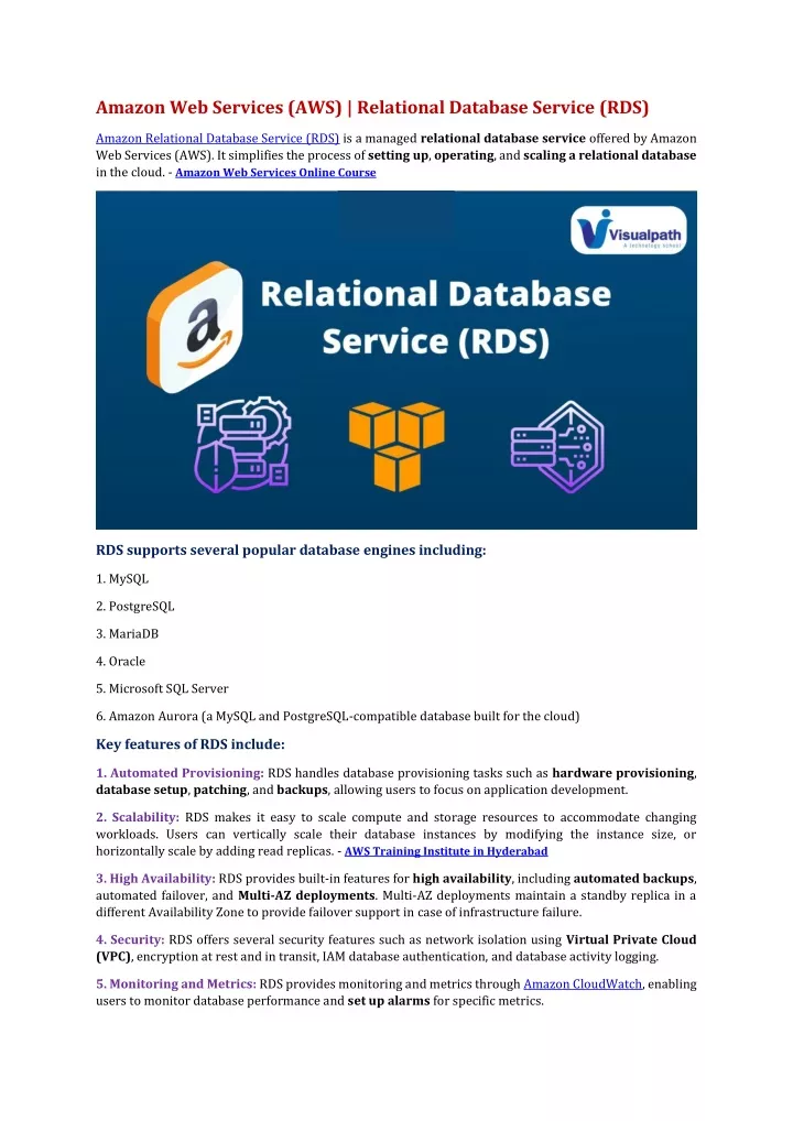 amazon web services aws relational database