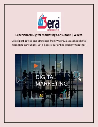 Experienced Digital Marketing Consultant | W3era