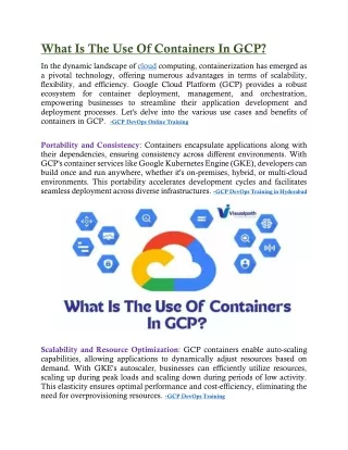 what is the use of containers in gcp