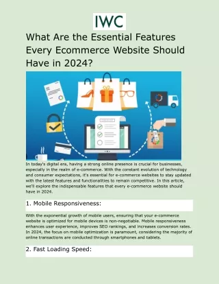 What Are the Essential Features Every Ecommerce Website Should Have in 2024