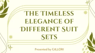 The Timeless Elegance of Different Suit Sets
