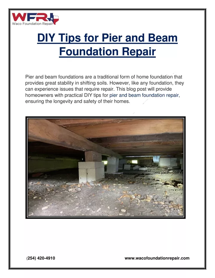 diy tips for pier and beam foundation repair