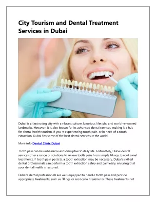 City Tourism and Dental Treatment Services in Dubai