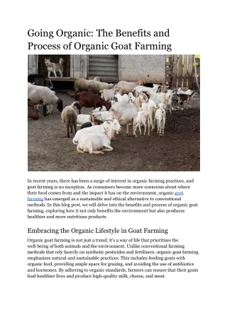 Going Organic_ The Benefits and Process of Organic Goat Farming