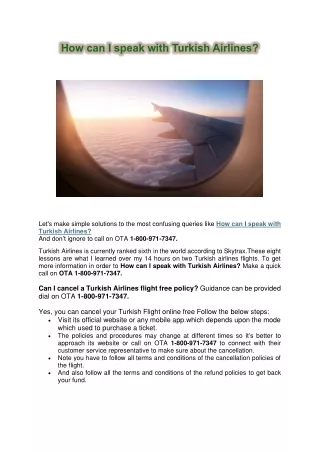 how can i speak with turkish airlines