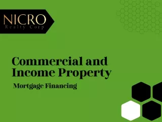 Commercial and Income Property Mortgage Financing