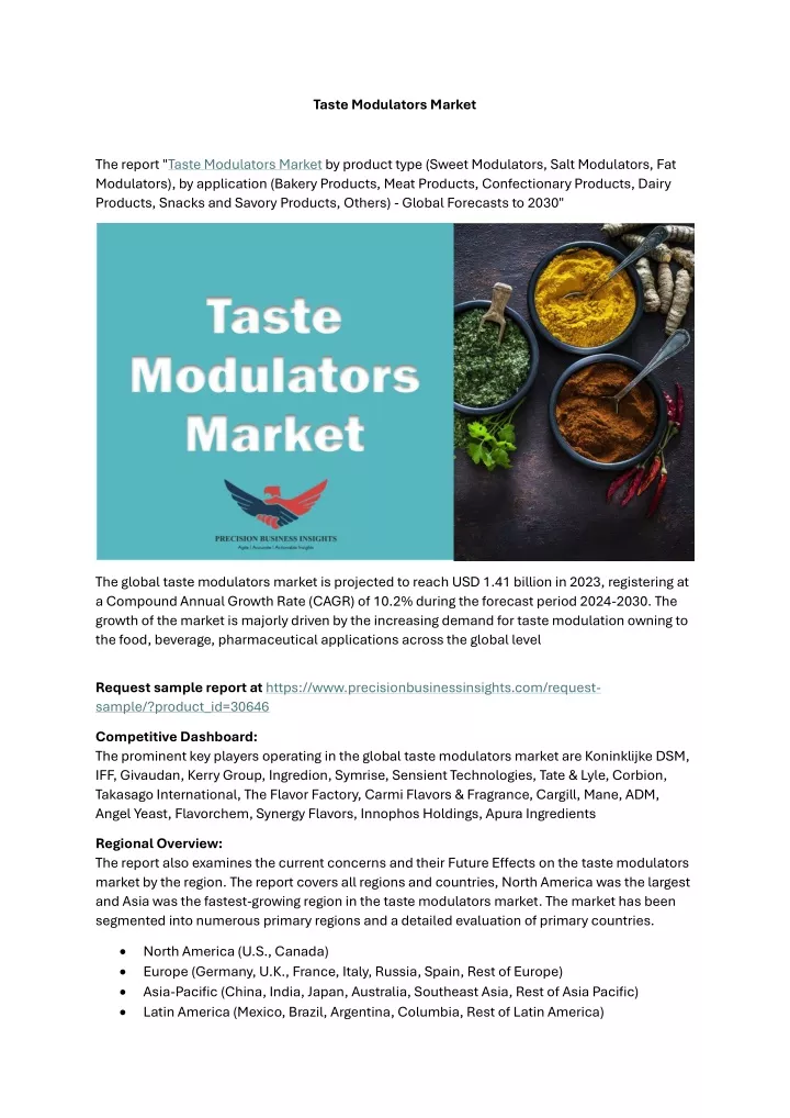 taste modulators market