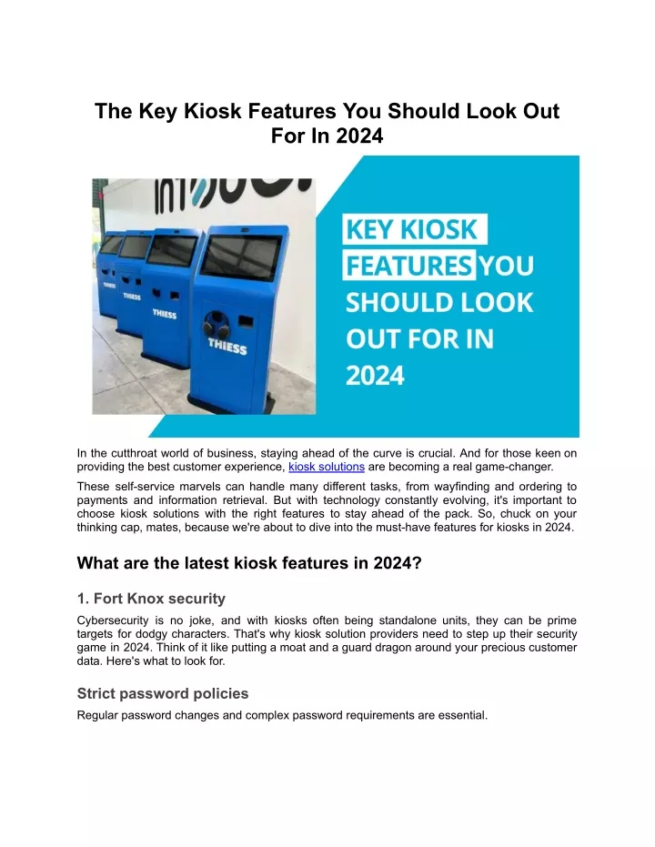 the key kiosk features you should look