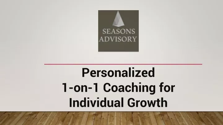 personalized 1 on 1 coaching for individual growth