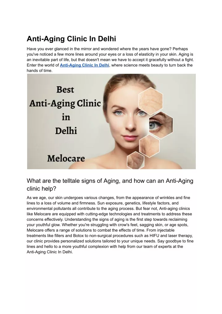 anti aging clinic in delhi
