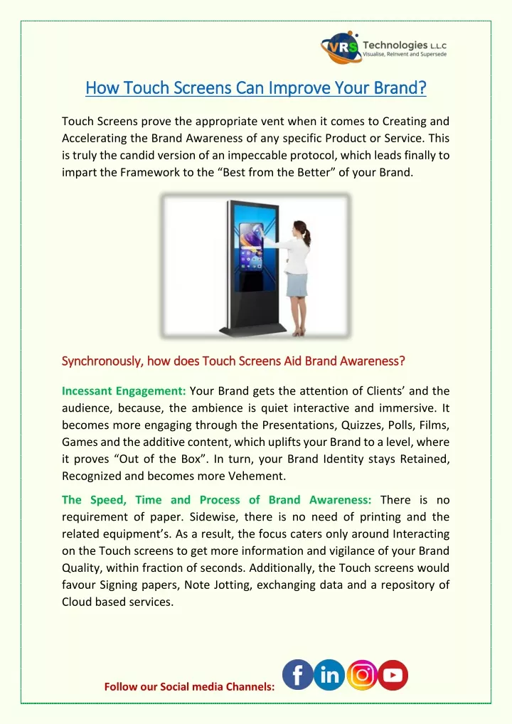 how touch screens can improve your brand