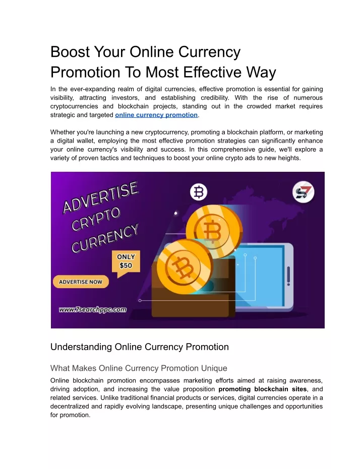 boost your online currency promotion to most