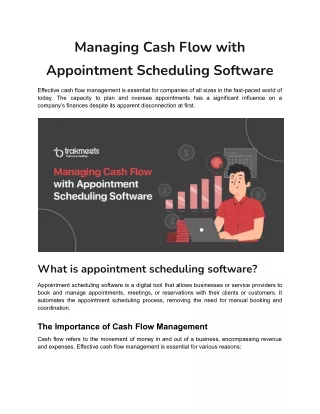 Managing Cash Flow with Appointment Scheduling Software