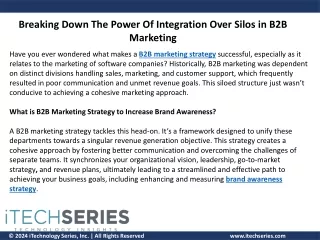 Breaking Down The Power Of Integration Over Silos in B2B Marketing