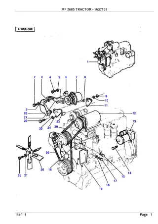 Massey Ferguson MF 2685 TRACTOR Service Parts Catalogue Manual (Part Number  1637159)