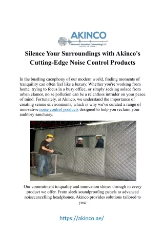 Effective Noise Control Products: Enhancing Your Environment