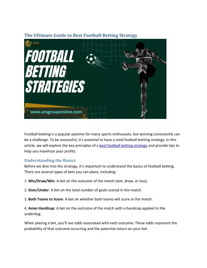 the ultimate guide to best football betting