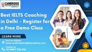 Best IELTS Coaching in Delhi - Register for a Free Demo Class